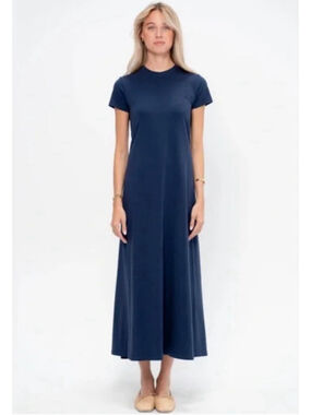 Loft NWT short sleeve stretch midi dress XS petite
